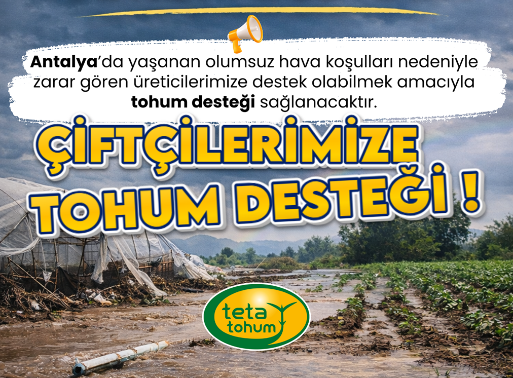 Antalya’daki Zarar Gören Çiftçilerimize Tohum Desteği